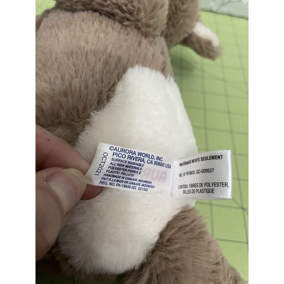 Aurora Flopsie Gemini Goat Plush Brown Huggable Lovey Stuffed Animal 12 Inch - Picture 9 of 12